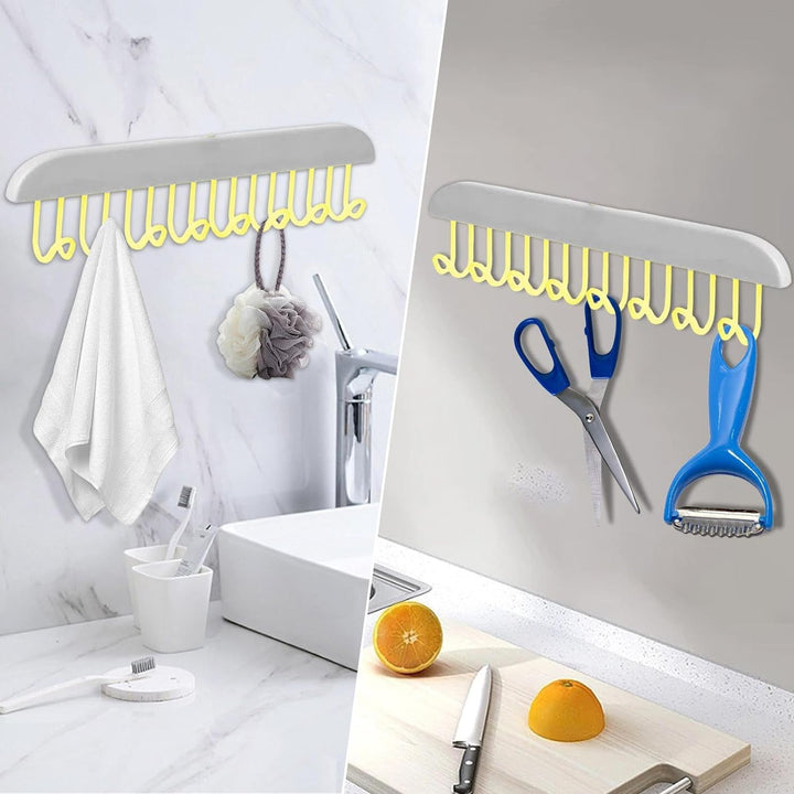 Plastic Organizer Hanger 360 Degree Rotatable Clothes Multifunctional with 8 Hooks Heavy Duty Clothing Tank Top Belt Towel Drying Rack Holder (1 pc) Your Brand