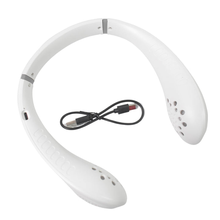 Neck Fan, Portable and Wearable Personal Fan, USB Rechargeable, Headphone Design, Neckband Fan with 3 Speeds, suitable for outdoor family sports travel Your Brand