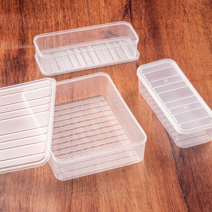 Plastic Food Storage Container for Fridge, fridge storage boxes with Lid Stackable Fridge Storage Containers freeze organizer items and storage, vegetable storage box for fridge, (3 Pcs set) Your Brand
