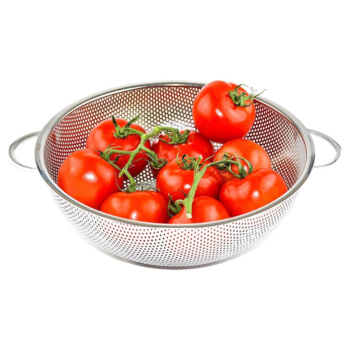 Stainless Steel Colander with Handle, Large Metal Mesh Basket Strainer for Pasta, Spaghetti, Berry, Veggies, Fruits,  Kitchen Food Colander, Safe (1 pc / 25.5 cm) Your Brand