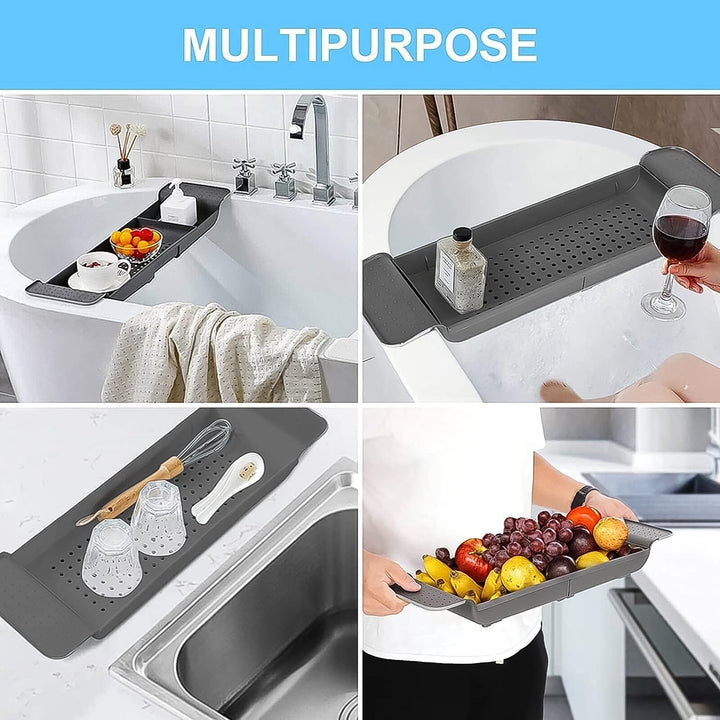 Retractable Bath Caddy, Retractable Bathtub (78 Cm Long Adjust / 1 Pc / With White Box) - TezCart