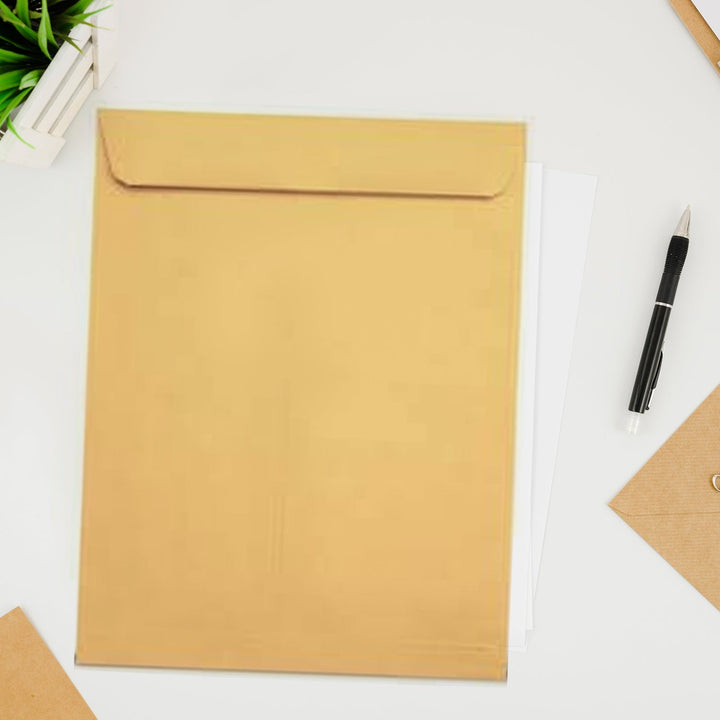 Kraft Envelopes, 16 x 14 Inch, Brown Envelopes, Envelopes, Card Envelopes, Kraft Paper Envelopes, Invitation Envelopes, Postcard Envelopes, Quick Self Seal, Stationery For General, Office (1 Pc ) Your Brand