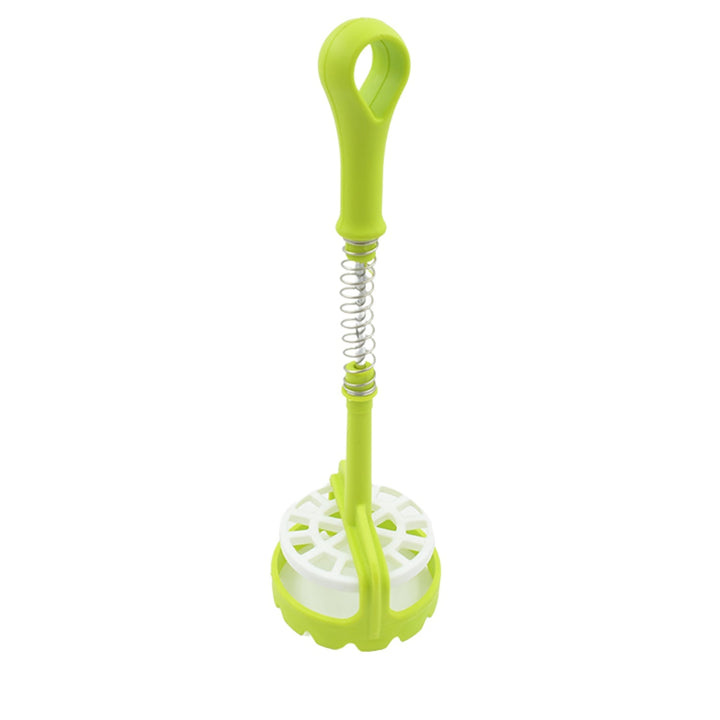 Multi Functional One-Handed Plastic Manual Mashed Potatoes Masher, Mash Sweet Potato Masher with Comfort Grip and Stainless-Steel Spring Design for Nonstick Pans (1 Pc) Your Brand