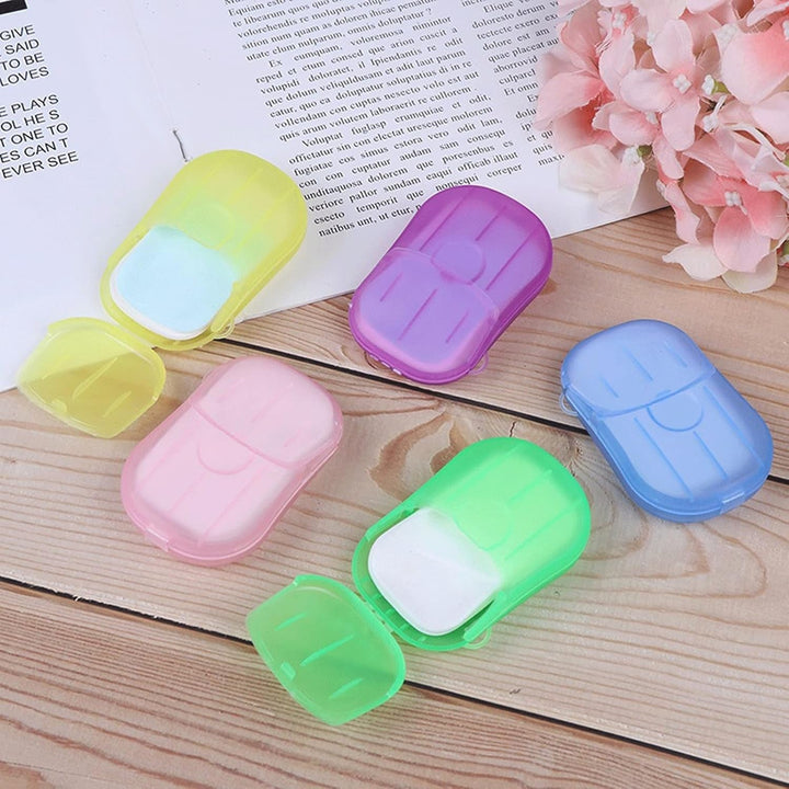 Travel Paper Soap Sheet with Mini Box (20 Sheets in a Pack Approx / Mix Color) - TezCart