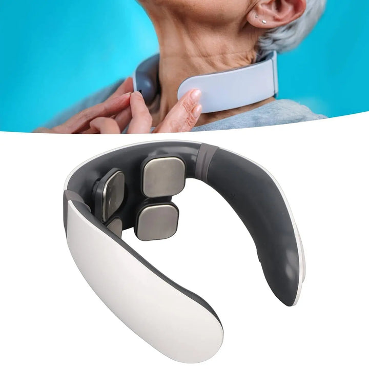 4 Heads Smart Electric Neck and Back Pulse Massager (1 Pc) - TezCart
