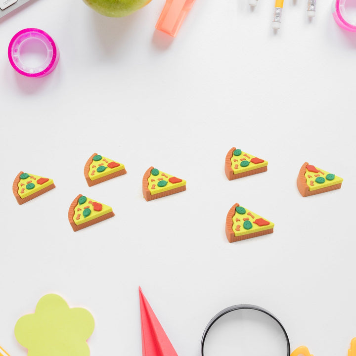 3D Pizza Slices Kids Favourite Food Eraser, Pizza 7 slice eraser for kids Adults fast food lover Stationary Kit Fancy & Stylish Colorful Erasers, for Return Gift, Birthday Party, School Prize Your Brand