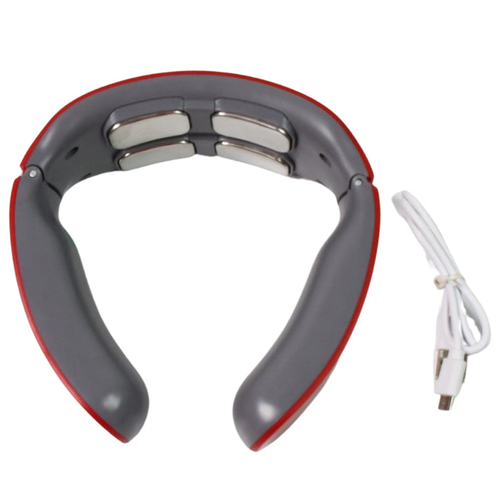 4 Heads Smart Electric Neck and Back Pulse Massager (1 Pc / Mix Design) - TezCart