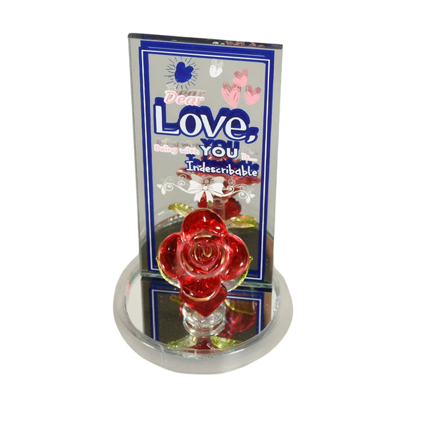 Lovely Rose Gift Showpiece, Love showpiece Valentine's Day Gift, Cute Anniversary, Wedding, Birthday, Boyfriend, Husband Romantic Unique Gift Set, Home Decoration Gift Set (1 Pc) Your Brand