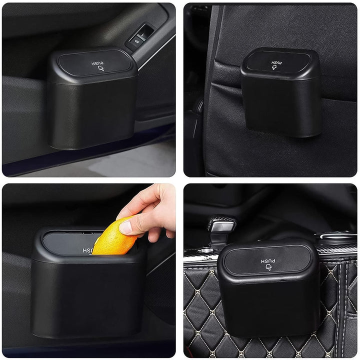 Mini Car Trash Can with Lid, Waterproof Car Trash Bin Storage Box (1 Pc) - TezCart