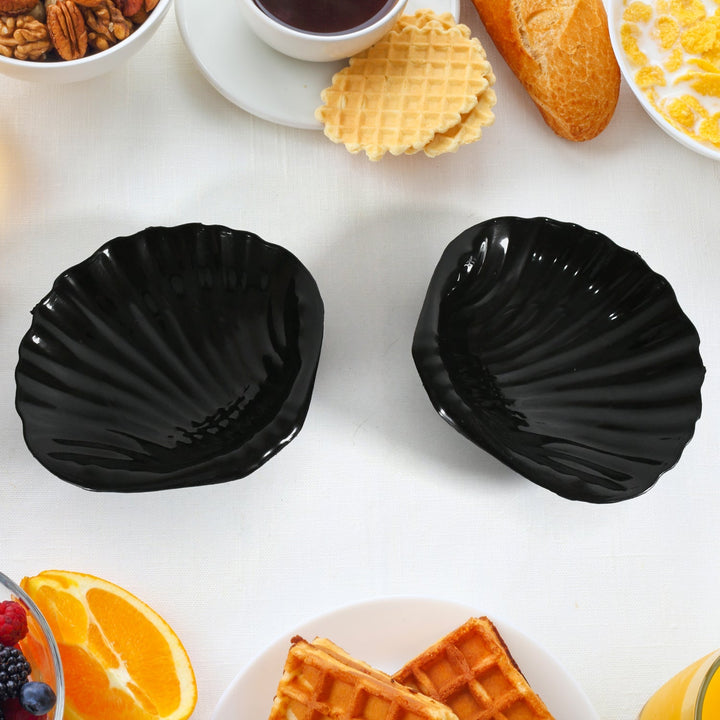 Sweet Buzz Ceramic Tea / cups / Mug Set With Seashell Shape Serving Bowl Milk Cup, Coffee Cup, Tea Cup, Breakfast Cup, Drinking Mug or Outdoor for Household, Gift for Birthday, Wedding Party (8 Pcs set) Your Brand