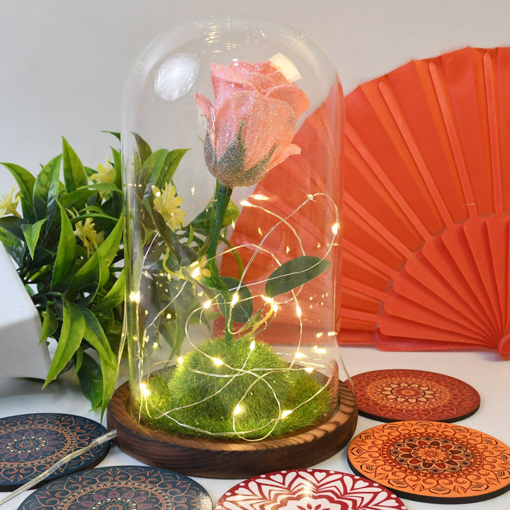 Glass Flower with Led Light Great Gift (1 Set) - TezCart