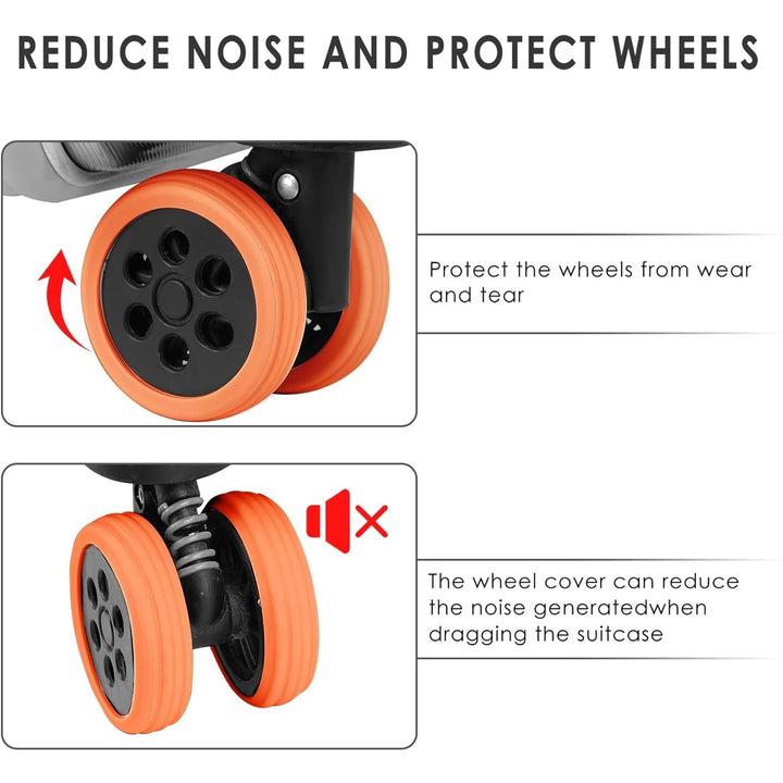 Luggage Wheel Covers, 4 Pcs Luggage Wheel Covers For Suitcase, Reduce Noise For Travel Luggage Suitcase, Silicone Suitcase Wheels Cover, For Protect Suitcase Wheels (4 Pc Set) Your Brand