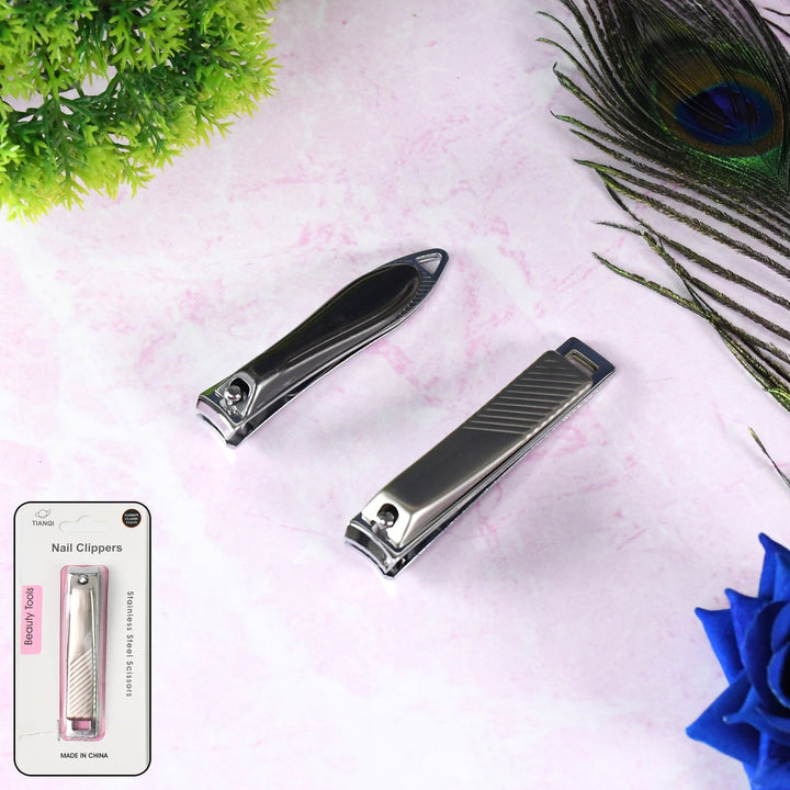 Stainless Steel Folding Portable Large Nail Clippers with Nail File (1 Pc / Mix Design) - TezCart