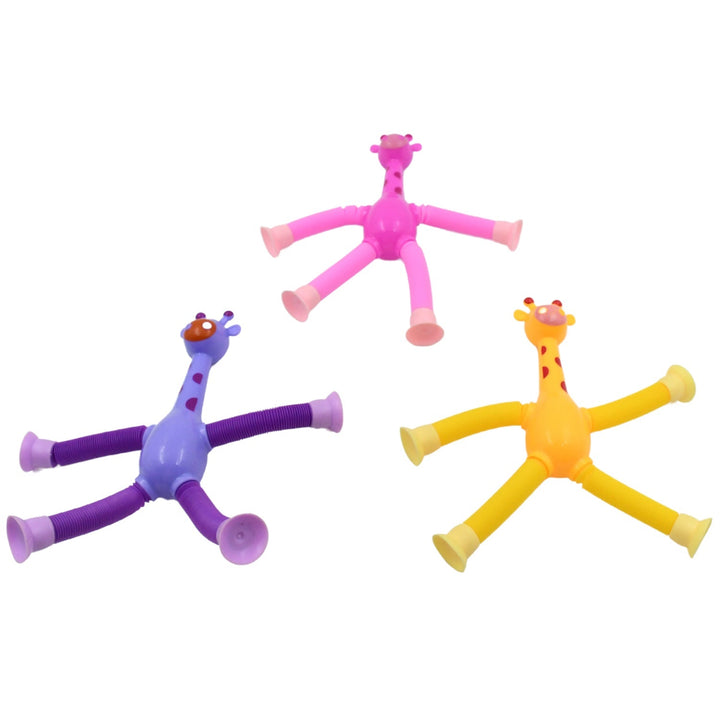 LED Telescopic Suction Cup Giraffe Toy, Pop Tubes Fidget Toys, Shape Changing Telescopic Sensory Tubes Fidget Tubes Sensory Toys Suction Toy, Funny Gift (3 Pcs Set) Your Brand