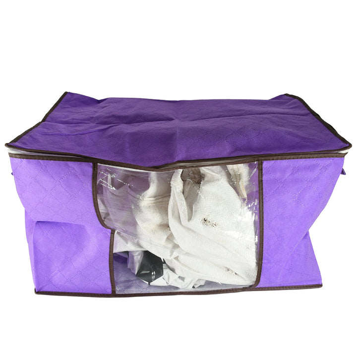 Clothing storage bag with zipper, non-woven storage bag for storing the clothes and sarees. - TezCart