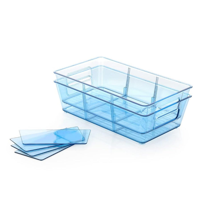 Plastic Refrigerator Organizer Bins, Set Of 2 Stackable Fridge Organizers with Handle, Clear Organizing Food Fruit Vegetables Pantry Storage Bins for Freezer kitchen Cabinet Organization and Storage (2 Pcs Set Mix Color) Your Brand