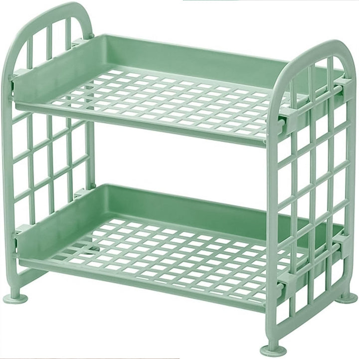 2Layer Foldable Plastic Small Storage Shelf / Rack (1 Pc / Mix Color) Your Brand
