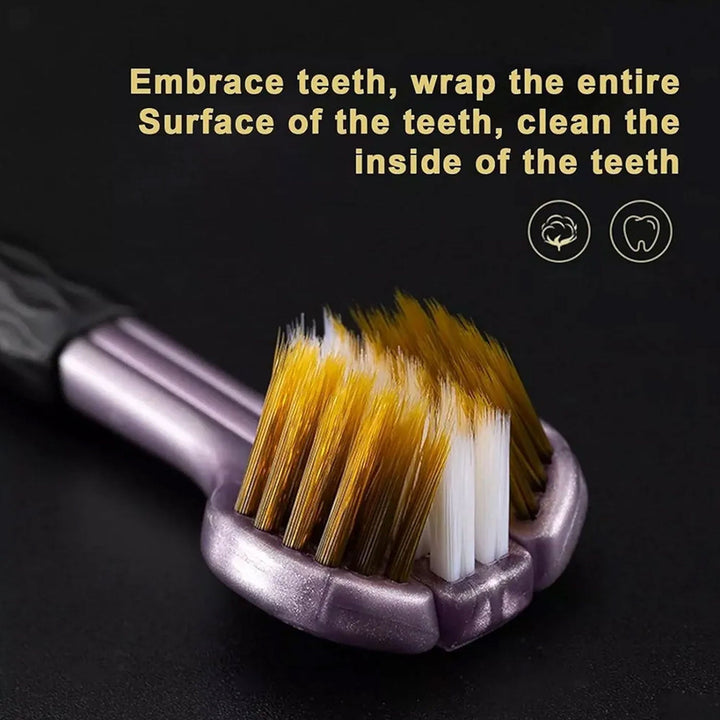 3 Sided Toothbrush, Soft Bristle Toothbrush (2 Pc Set) - TezCart