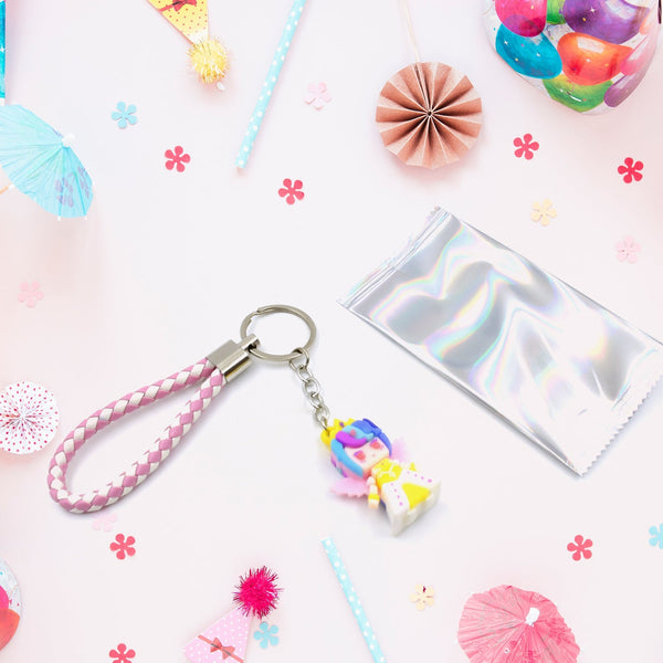 Cute Keychain With Card Gift - Keychain Accessories Key Chain Backpack Charms Car Keys Keychain for Kids Girls, Unicorn Toy and Charm Key- Chain for Bag  / Door Key- Ring / car Key- Ring / Party Favor (Mix Color & Design 1 Pc ) Your Brand