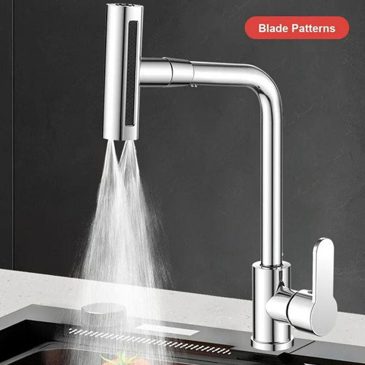 Multifunction Shower Waterfall Kitchen Faucet, 360° Rotation Waterfall Kitchen Faucet, Touch Kitchen Faucet, Faucet Extender for Kitchen Sink, Swivel Waterfall Kitchen Faucet for Washing Vegetable Fruit (4 In 1 ) - TezCart