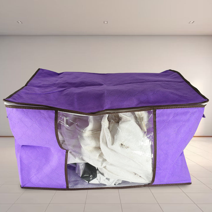 Clothing storage bag with zipper, non-woven storage bag for storing the clothes and sarees. - TezCart