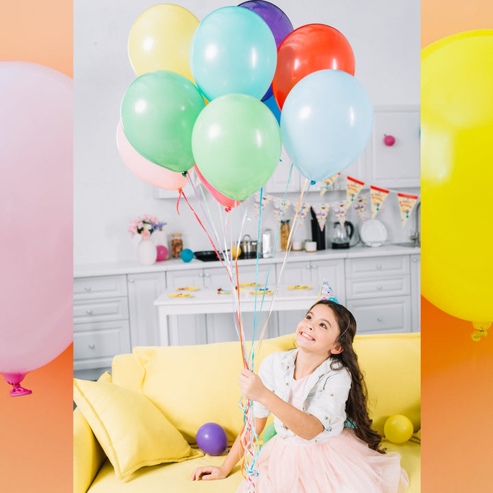 Big Size Balloons Kinds of Rainbow Party Latex Balloons for Birthday / Anniversary / Valentine's / Wedding / Engagement Party Decoration Multicolor (3 Pcs Set Your Brand