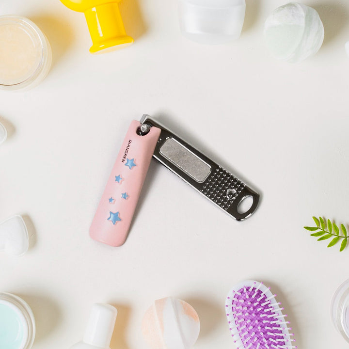 Cute Nail Clipper with Nail Catcher, Nail File - Stainless Steel (1 Pc) - TezCart