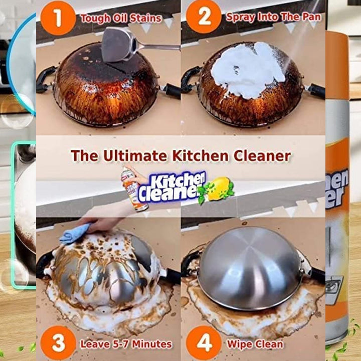 Multipurpose Bubble Foam Cleaner Kitchen Cleaner Spray Oil & Grease Stain Remover Chimney Cleaner Spray Bubble Cleaner All Purpose Foam Degreaser Spray (500 Ml) - TezCart