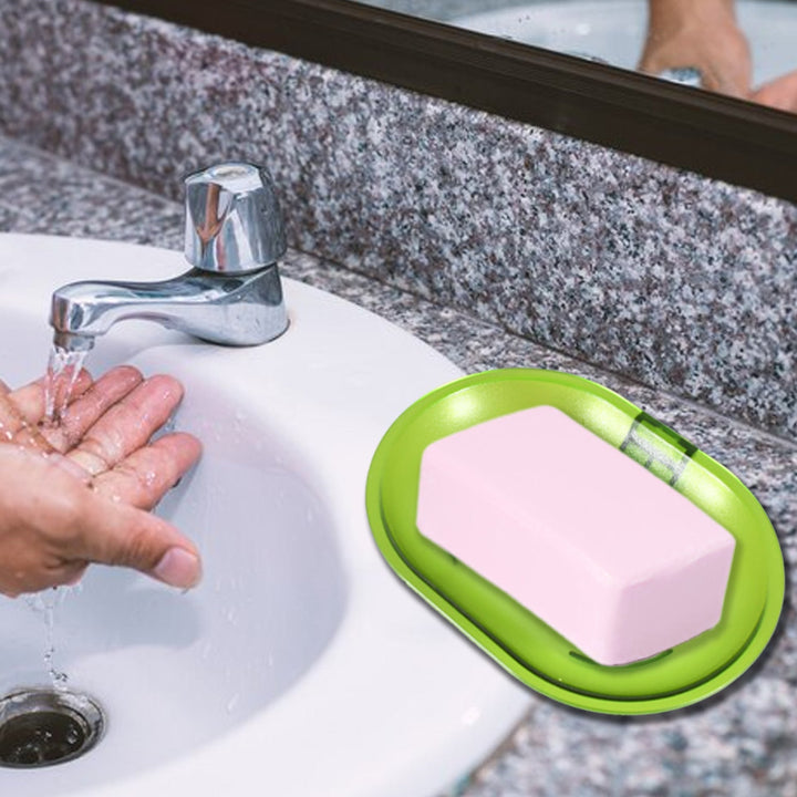Plastic Soap Dish Holder for Bathroom Shower Wall Mounted Self Adhesive Soap Holder Saver Tray-Plastic Sponge Holder for Kitchen Storage Rack Soap Box, Bathroom Your Brand