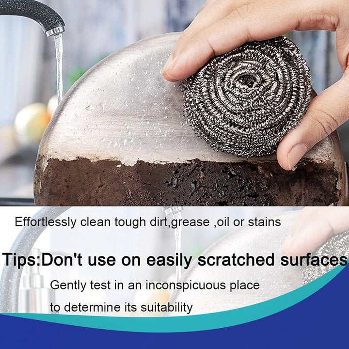 Kitchen Cleaning Tool Set Microfiber Kitchen Utensils High Performance Scouring Sponge Set Dish Sponge, Stainless Steel Scouring Pad (6 Pcs Set) Your Brand