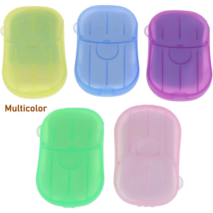 Travel Paper Soap Sheet with Mini Box (20 Sheets in a Pack Approx / Mix Color) - TezCart