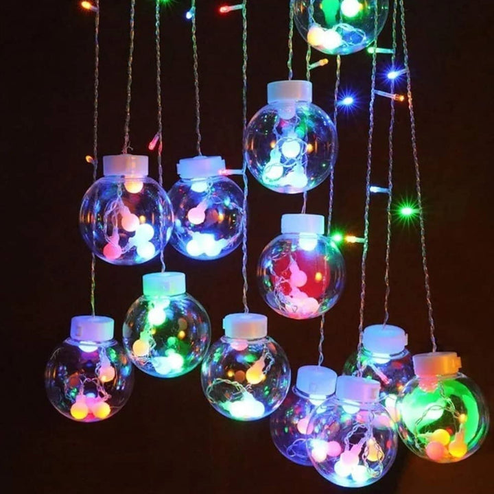 12  Wish Balls Window Curtain String Lights with 8 Flashing Modes Decoration for Home Decoration, Diwali & Wedding LED Christmas Light Indoor and Outdoor Light ,Festival Decoration (Plastic, Multi Color) Your Brand
