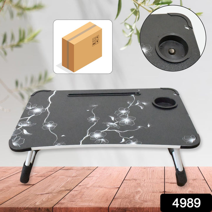 Laptop Table Foldable Portable Notebook Bed Lap Desk Tray Stand Reading Holder with Coffee Cup Slot for Breakfast, Reading & Movie Watching. Your Brand