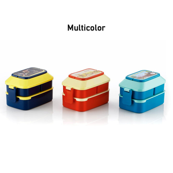 5621 Double Layer Lunch Box Stylish Lid Lunch Box With Fork & Spoon Lunch Box For Children School Lunch Box  Your Brand