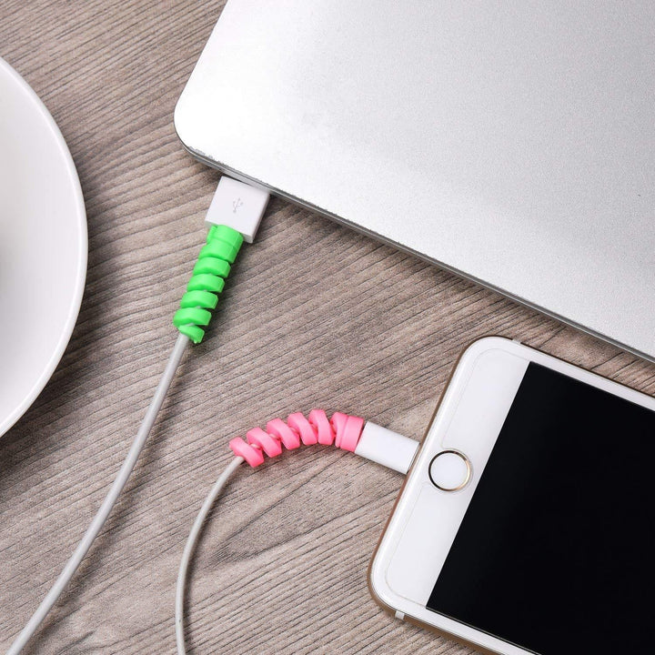Spiral Charger Cable Protector Data Cable Saver Charging Cords Protective for All Universal  Cable Cover (Pack of 10) Your Brand