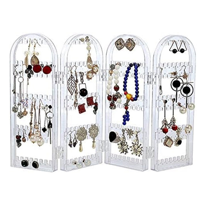 4 Folding Storage Hanger Acrylic Earring Screen Holder Display Stand Clear (1 Set) your brand