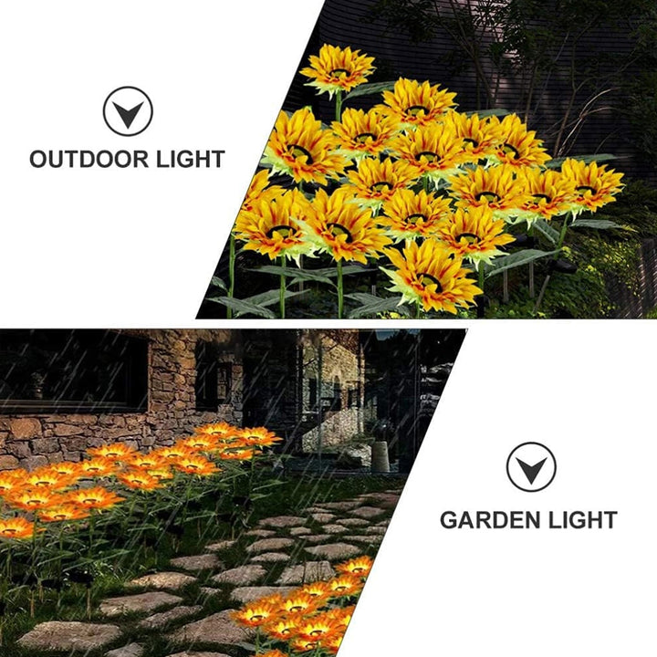 Garden Solar Sunflower Outdoor LED Light  Inserted Ground Simulation Plant (4 Pcs Set) - TezCart
