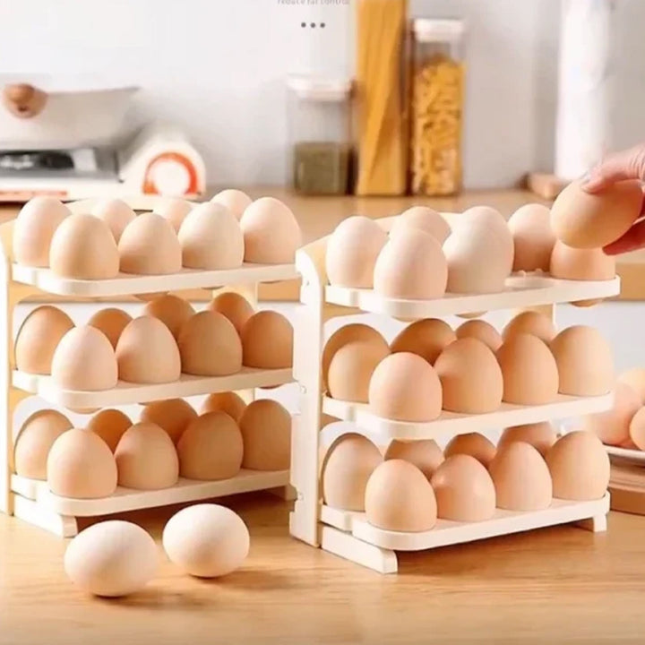 Plastic Foldable Egg Tray | 24 Grid Egg Storage Box (1 Pc) - TezCart