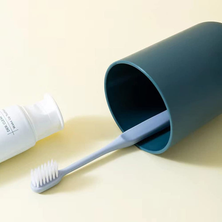 Multipurpose Wall Mount Toothbrush Holder Plastic Stand With 2 Cup  (1 Set) - TezCart