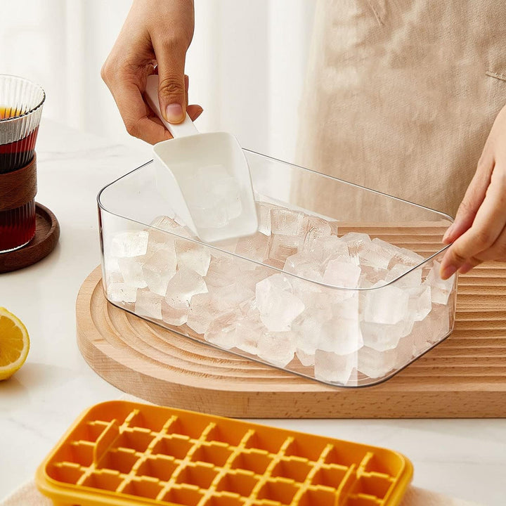 Ice Cube Tray with Lid 32 Grid, Storage Box Kitchen Bar Tool (1 Pc) - TezCart