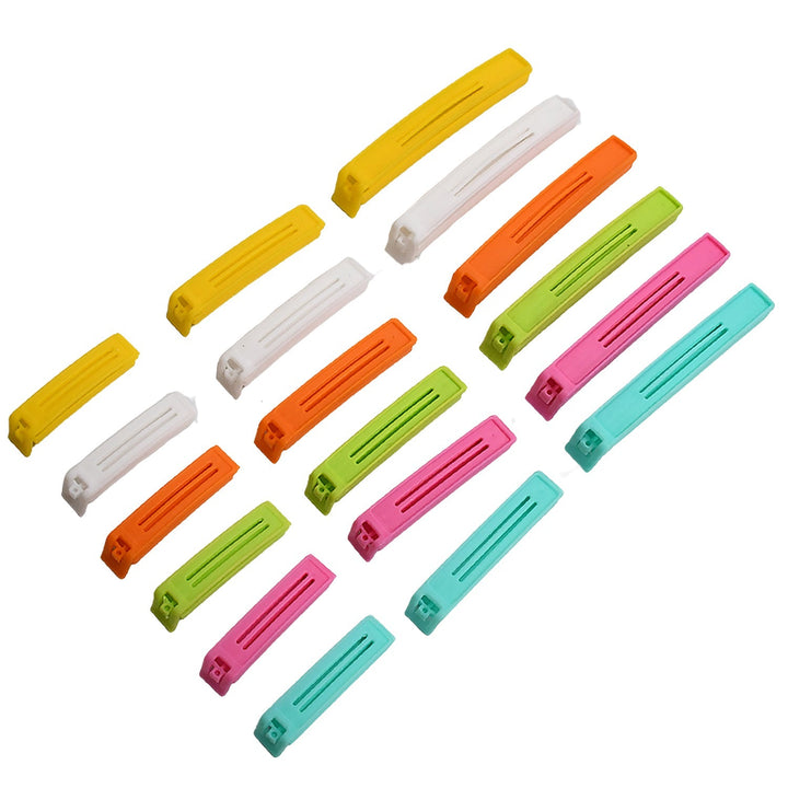 Food, Snack Pouch Bag Clip Sealer for Keeping Food Fresh for Home Kitchen | Plastic Camping Snack Air Tight Seal Bag Clips |Packet Vacuum Sealers Clip| (18 Pc Set) Your Brand