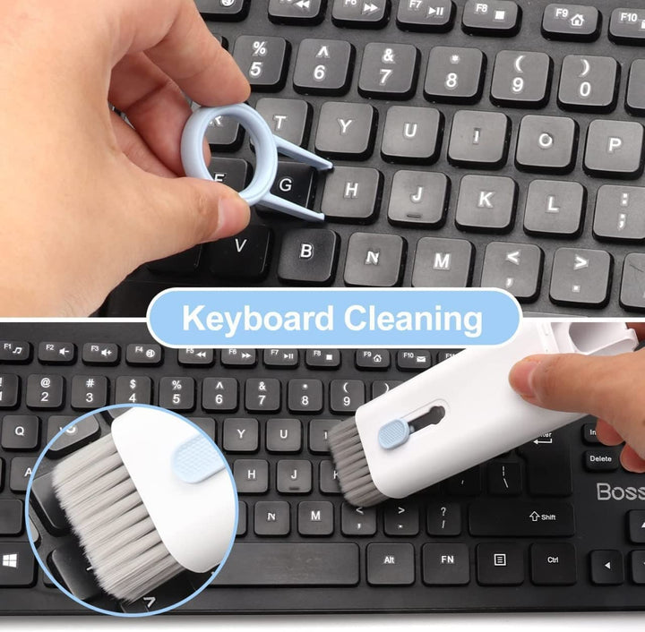 7 in 1 Electronic Cleaner kit, Cleaning Kit for Monitor Keyboard Airpods, Screen Dust Brush Including Soft Sweep, Swipe, Airpod Cleaner Pen, Key Puller and Spray Bottle   02 Your Brand