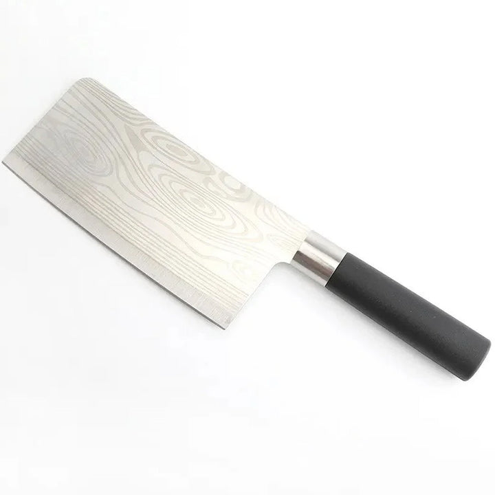 Stainless Steel Chef Damascus Cleaver Vegetable Knife with Plastic Handle & Cover, Multipurpose Use for Kitchen or Restaurant (12 Inch) Your Brand