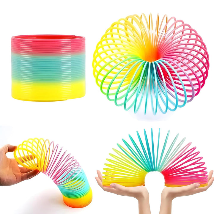 Rainbow Spring, Rainbow Spring Toys, Slinky, Slinky Spring Toy, Toy for Kids, for Kids Adults of All Age Group, for Birthdays, Compact and Portable Easy to Carry (1 Pc) Your Brand