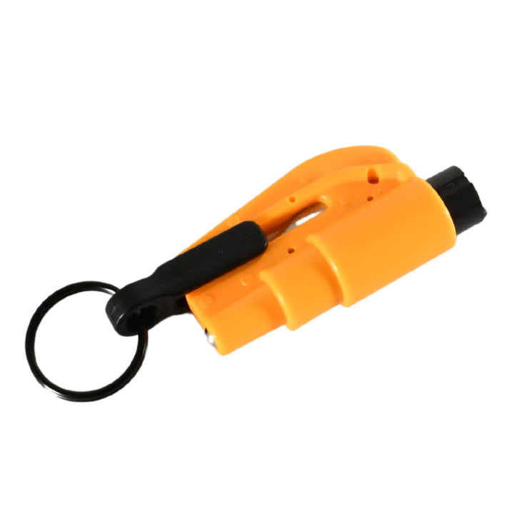 2 in 1 Emergency Safety Cutter with Key Chain, Small Portable Handy Emergency Safely Glass Breaking & Seat Belt Cutting Keychain Tool Your Brand