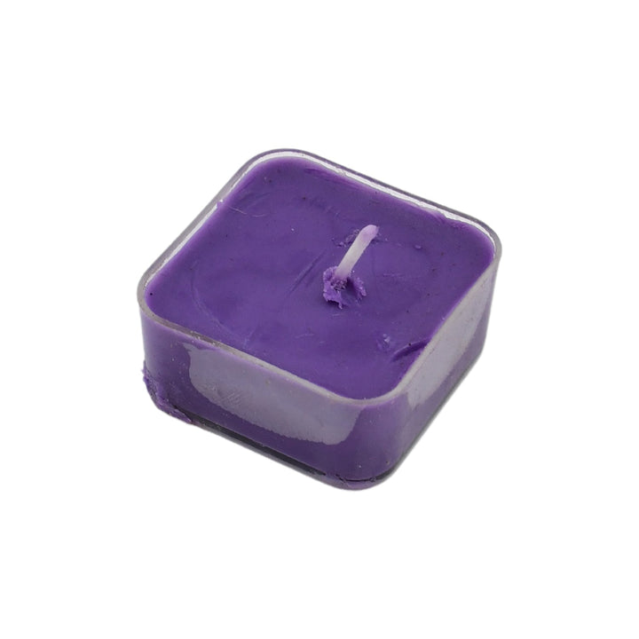 Smokeless Scented Acrylic Lavender Tealight Candles | Scented Acrylic Tealight Candle Set of 1 for Home Decoration and Celebrations | Long Burning Time Candle (1 Pc / Mix Color) Your Brand