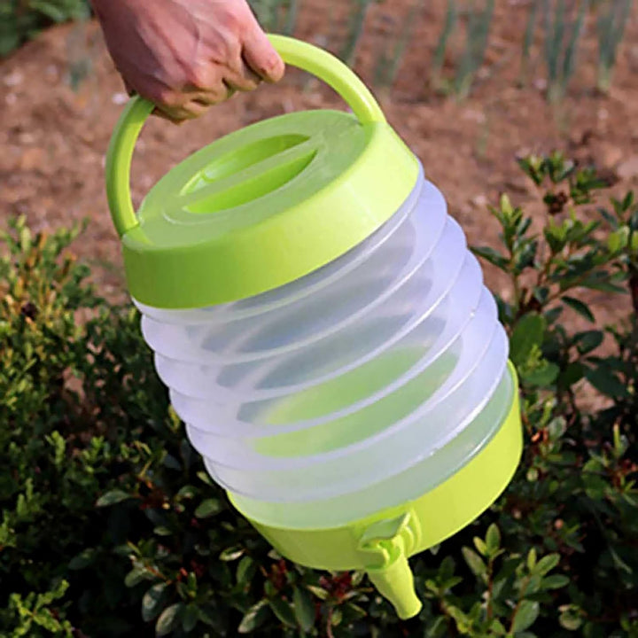 Plastic Collapsible Beverages Container with Tap Cold Drink Dispenser Folding Water Storage Water Jug Tank for Home and Outdoor Party Traveling Picnic (3.5 Litter/ Multicolor) Your Brand