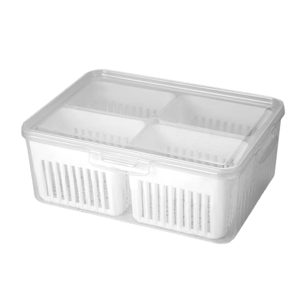 Fridge Storage Boxes Freezer Storage Containers, Container for Kitchen Storage Set, Storage in Kitchen, Vegetable Storage, Draining Crisper Refrigerator Food Box (1 Pc) Your Brand