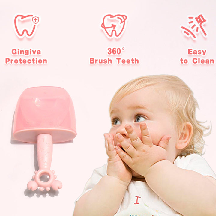 Kids U Shaped Toothbrush Children Baby Silicone Kids Toothbrush U Shaped Silicone Brush Head for 360 Degree Cleaning Suitable For 2-6 Years (1 Pc) Your Brand