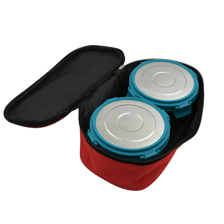 Miracle Carry Lunch Box Microwave Safe Lunch Box With Insulated Bag 2 Compartment Lunch Box (400 ML / 2 pc) Your Brand